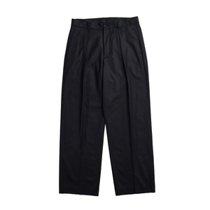 【WOMEN'S】S100'S WOOL CASHMERE TUCK PT-LONG / S100'sウールカシミヤタックパンツ(BLACK)
