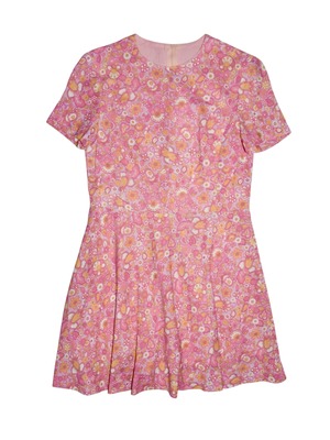 DoReMi Unique Series – Retro Pink Floral Mini Dress