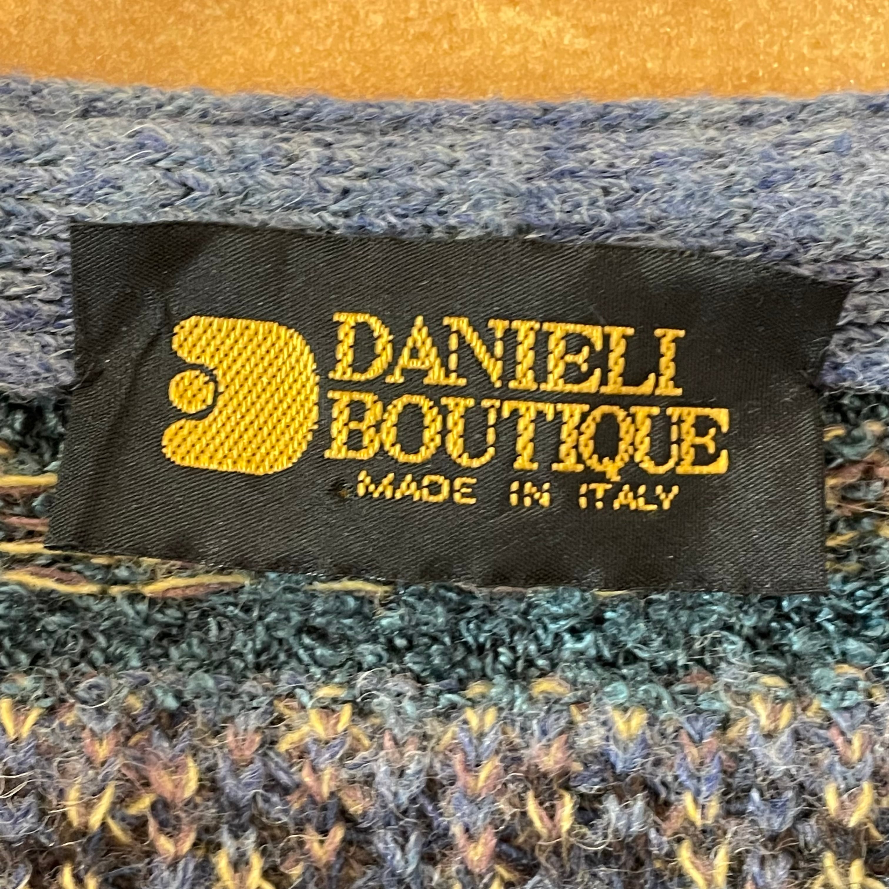 DANIELI BOUTIQUE】イタリア製 ベスト 前開き 総柄 オールパターン 柄