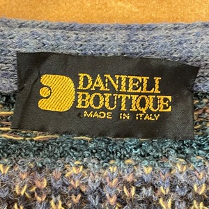 【DANIELI BOUTIQUE】イタリア製 ベスト 前開き 総柄 オールパターン 柄ニット 柄物 ウール アルパカ ITALY EU古着 ヨーロッパ古着