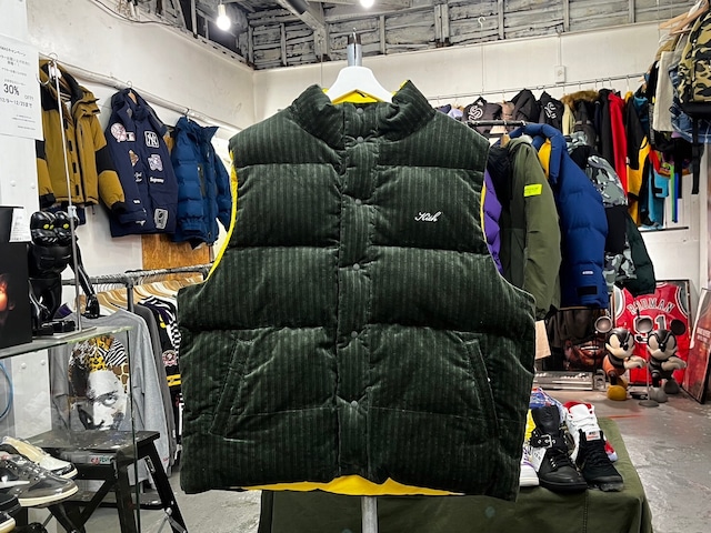 KITH MORRIS REVERSIBLE VEST OLIVE/YELLOW XXL KHM010359 04917