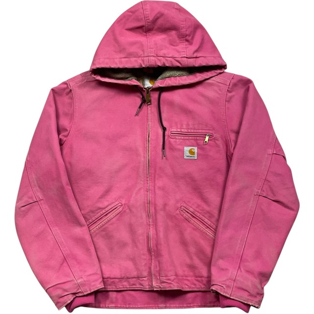 《S》Carhartt カーハート シエラジャケット ワンポイントロゴ フード フェード ピンク no.9917