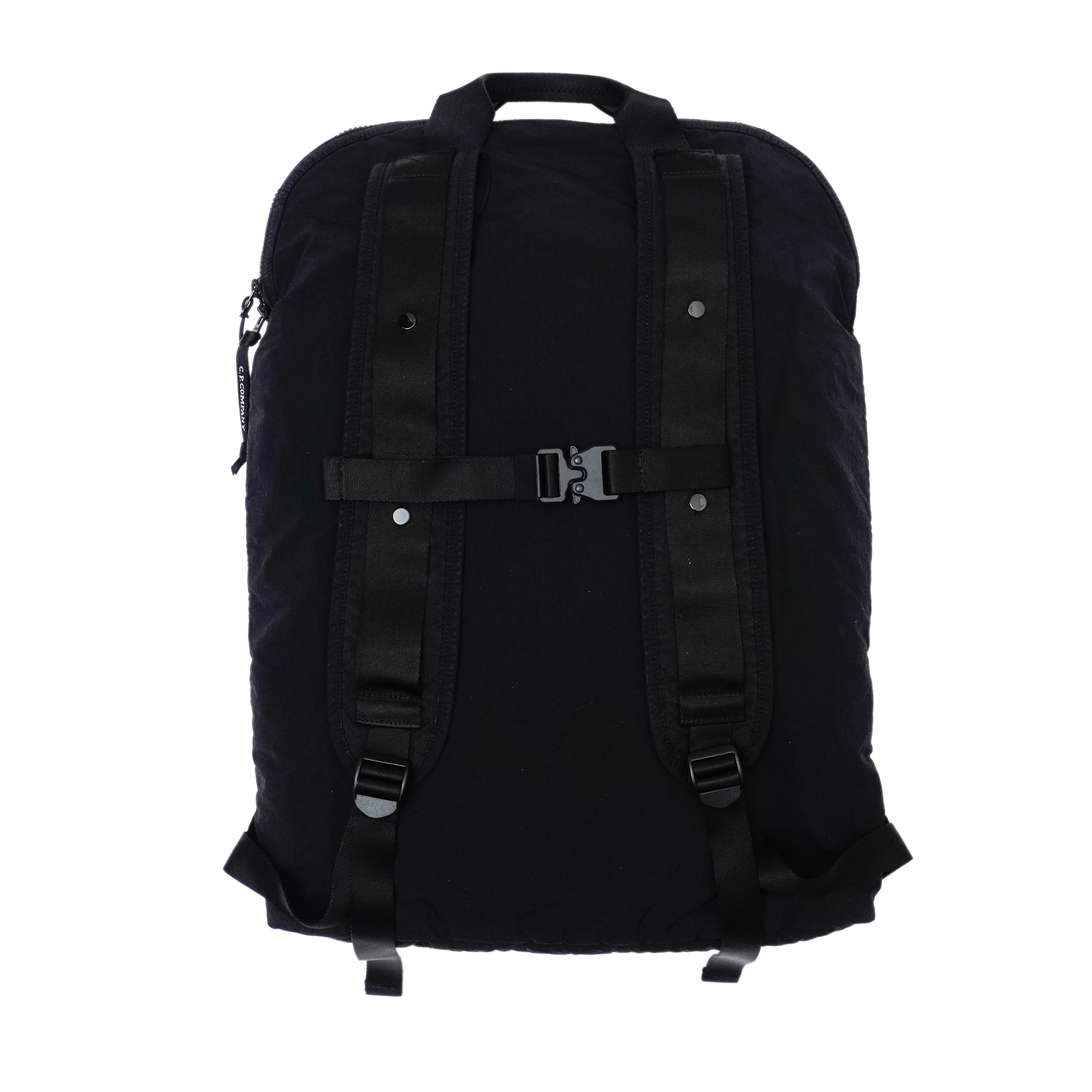 C.P. COMPANY PANAMA-R MIXED ZIP BACKPACK (BLACK) | SO SHOP