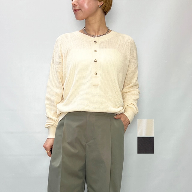 Boutique Ordinary ブティークオーディナリー 2-Way Waffle Henley Neck Knit BO26-422N 2026春夏新作 [送料無料]