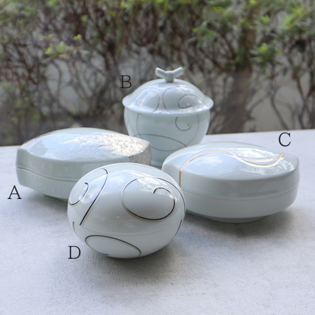 【アウトレット福袋】【送料無料】有田焼 蓋物福袋 白4点セット