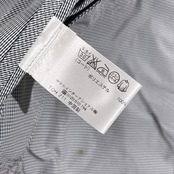 CROCODILE クロコダイル チェック ハーフコート M/ネイビー×ホワイト系 レディース