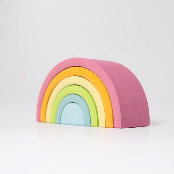 グリムス パステルレインボー・小 幅17×奥行6.5×高さ9センチ 積み木 2歳〜