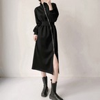 zip high neck onepiece / l0794