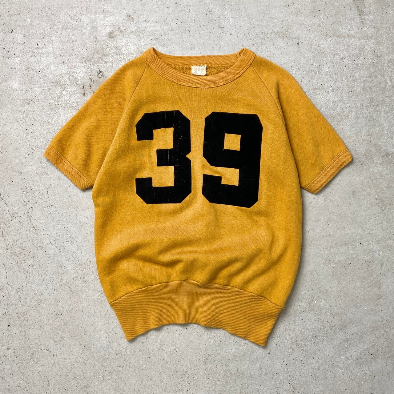60年代 PENMANS フロッキープリント 半袖 スウェットシャツ 