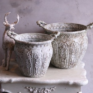 mondimanche 植木鉢　デコレハンドルサークルSW｜シャビーシック　寄せ植えして飾ると素敵なガーデンになる　UF629