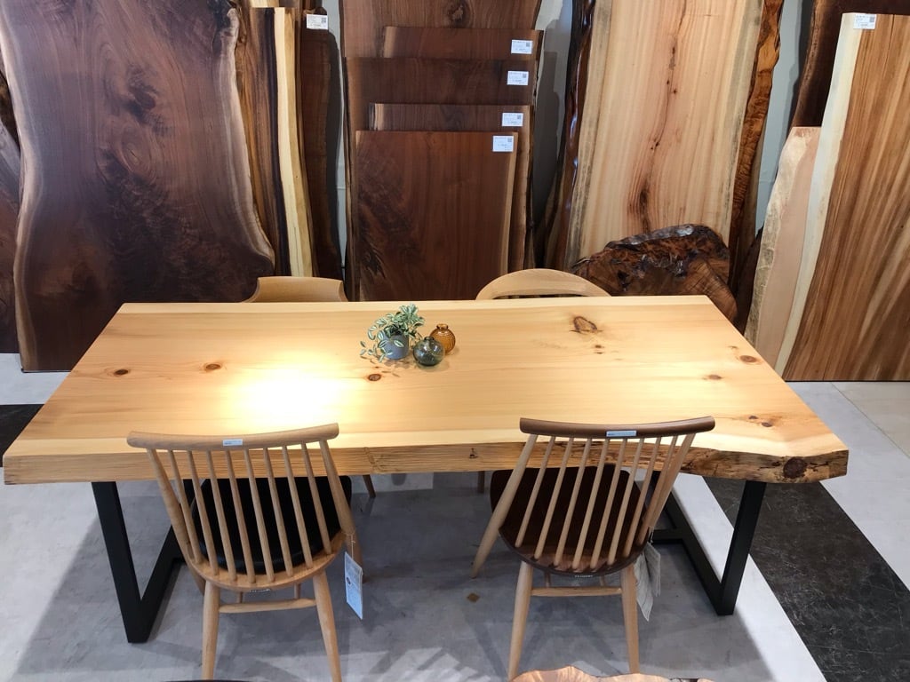 杉（スギ）_2040×870-980×70_横浜元町店_テーブル天板/一枚板 252530