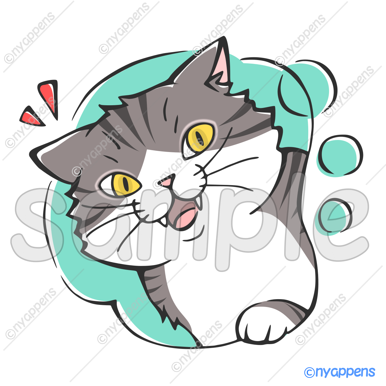 【商用利用OK】手書き猫イラスト＜S15＞ご機嫌！