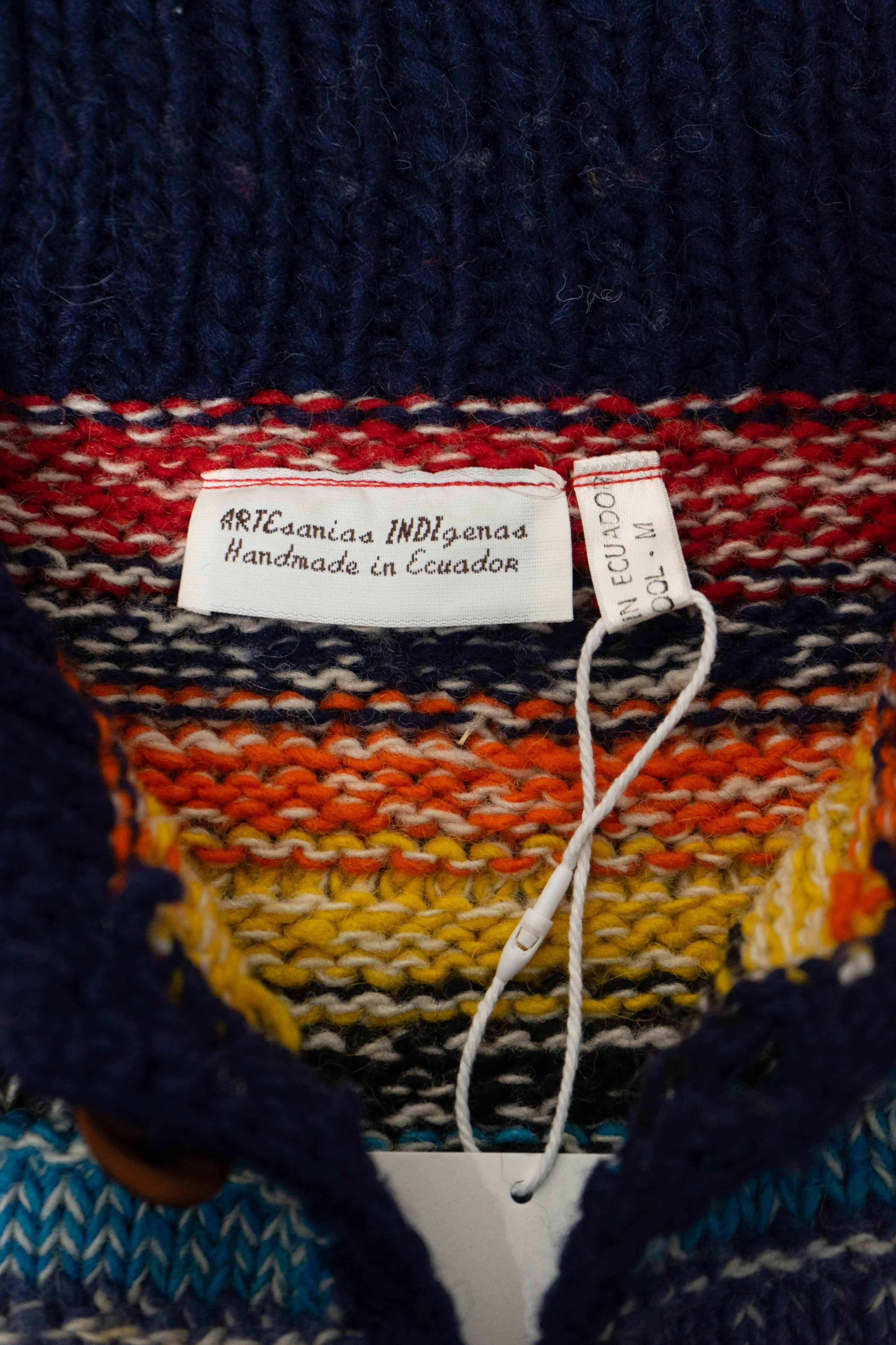 HAND KNIT Artesanias Indigenas ECUADOR Knit Sweater Men's L