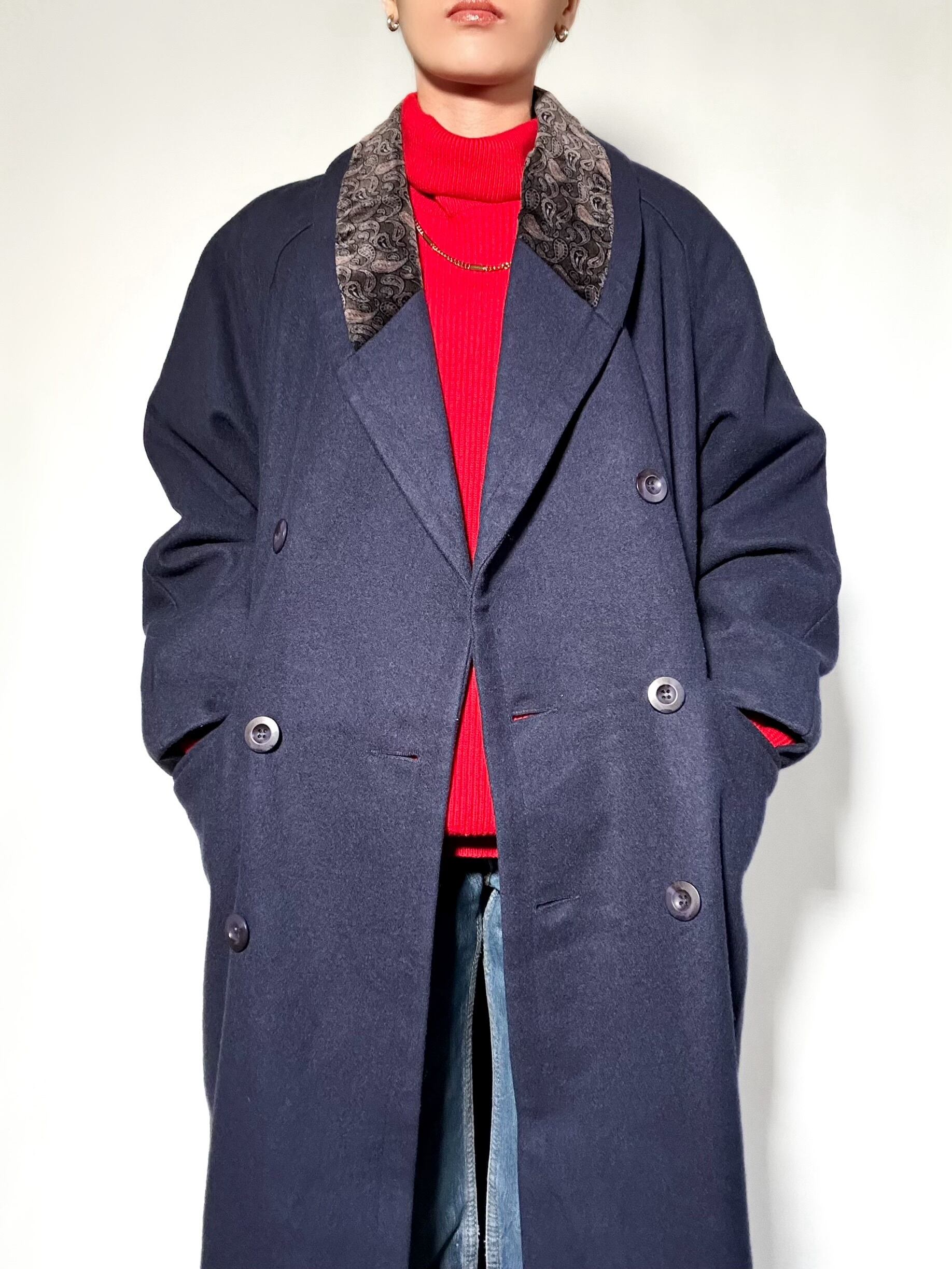 90s stand collar spring coat 90年代 スタンドカラーコート