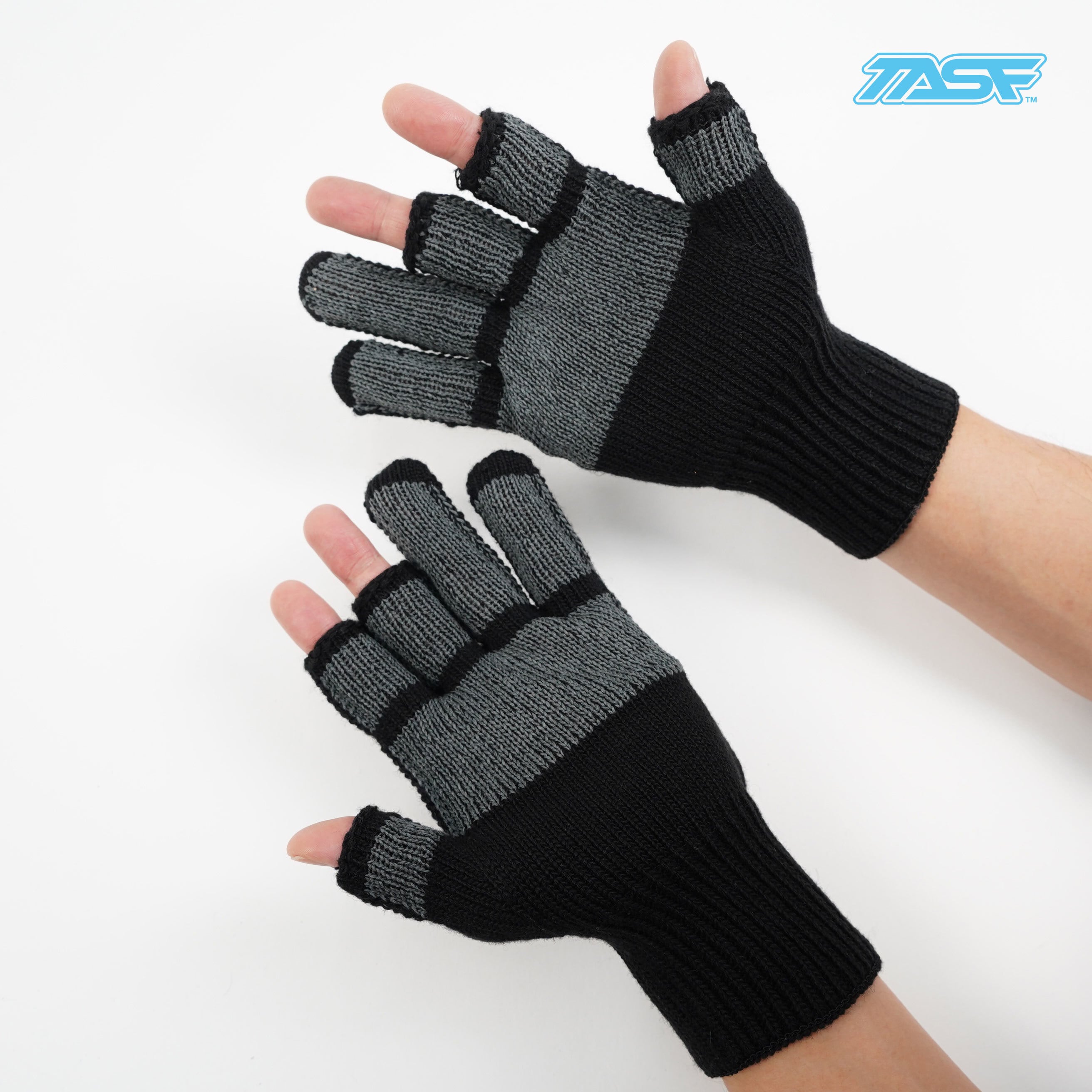 TASF / Non-Slip フィンガーレスニットグローブ / Black | Tasf Tackle