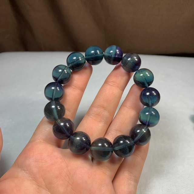 12.レア✩発色美✩ブルーグリーンフローライトブレスレット