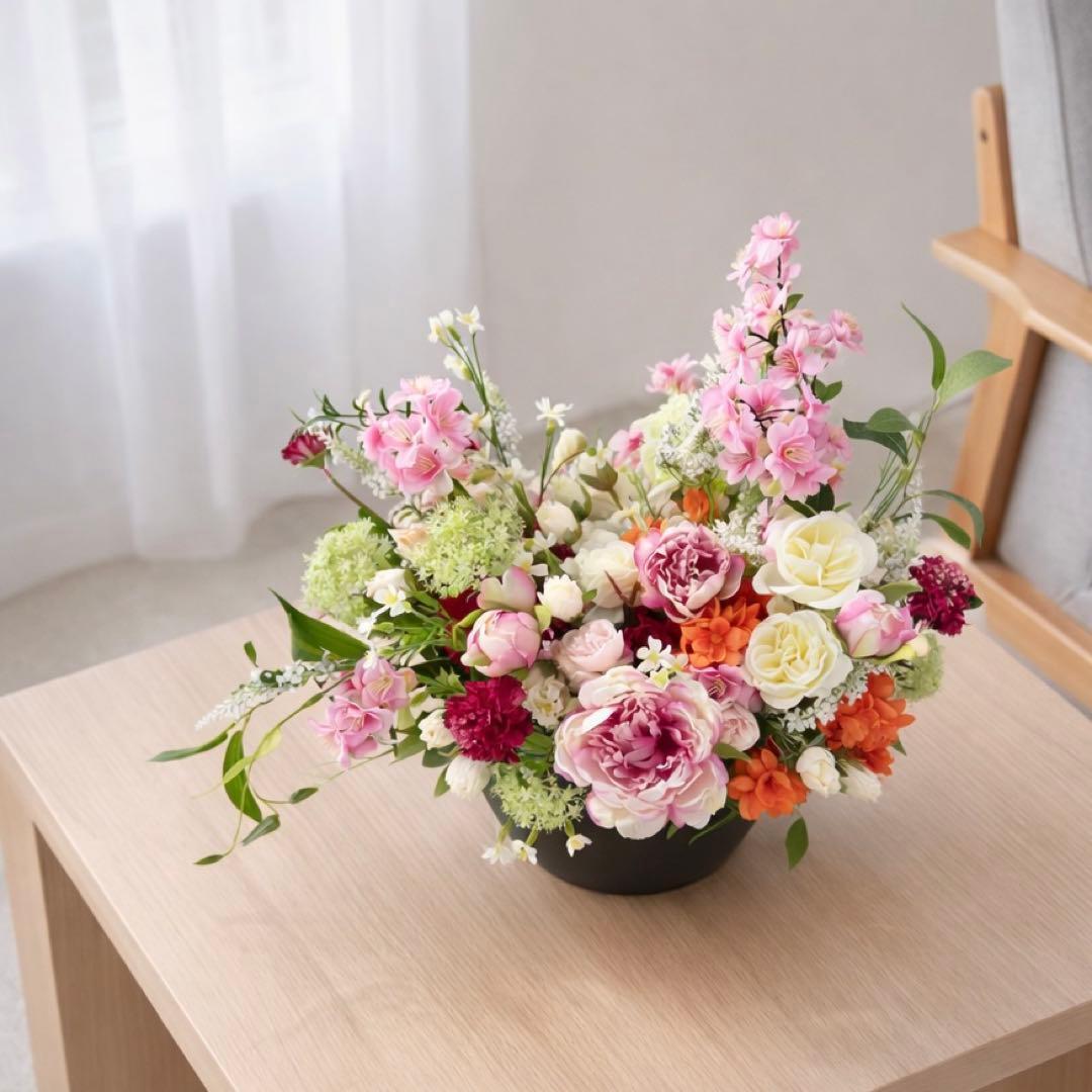 光触媒フラワー「春霞の調べ」桜と牡丹のモダンアレンジメント 母の日