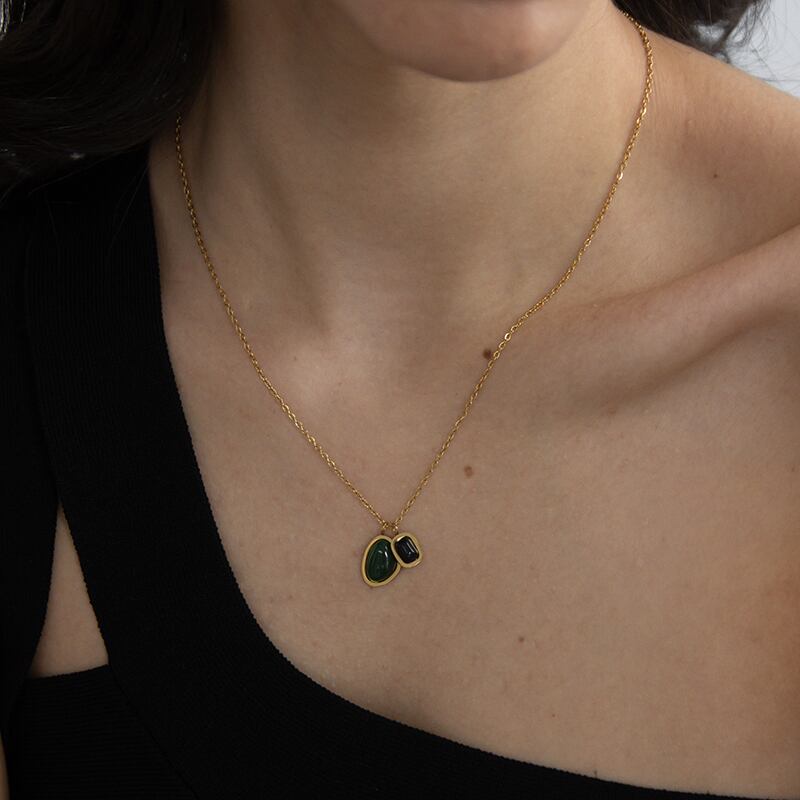 ネコポス便】ネックレス 瑪瑙 天然石シンプルネックレス オニキス