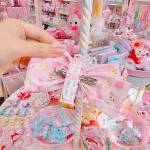 【R14】53-9布リボンヘアクリップ