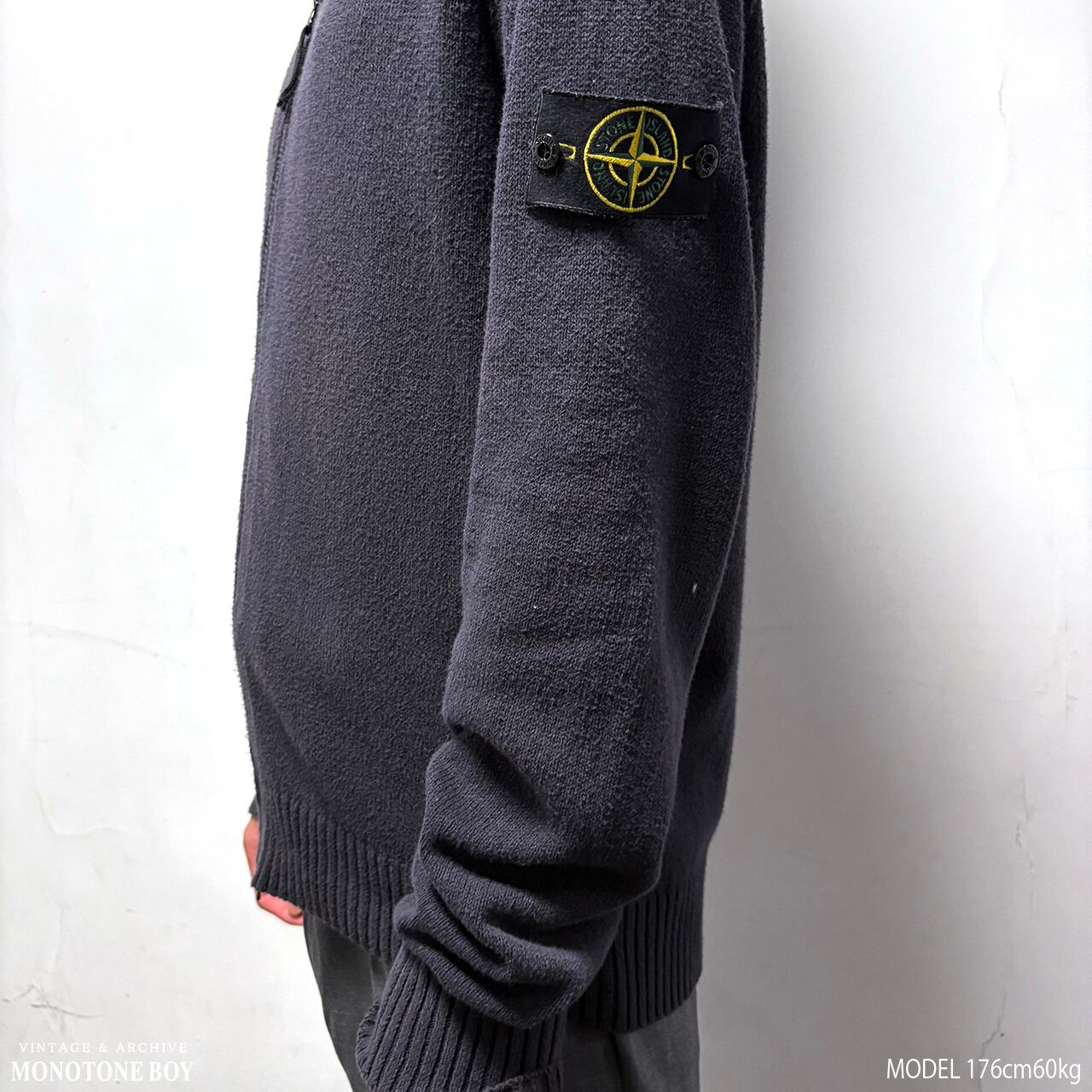 STONE ISLAND 2012SS ZIP UP DRIVERS COTTON KNIT NAVY size L
