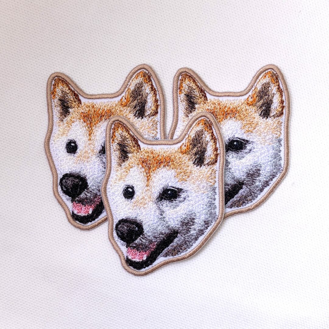 リアル刺繍ワッペン】オーダーメイド 写真から作るうちの子ワッペン