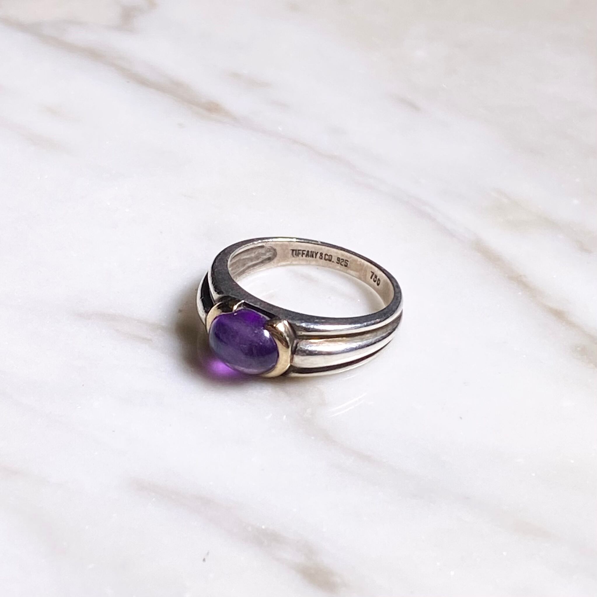 vintage TIFFANY silver×K18 ring set with amethyst | NOIR ONLINE