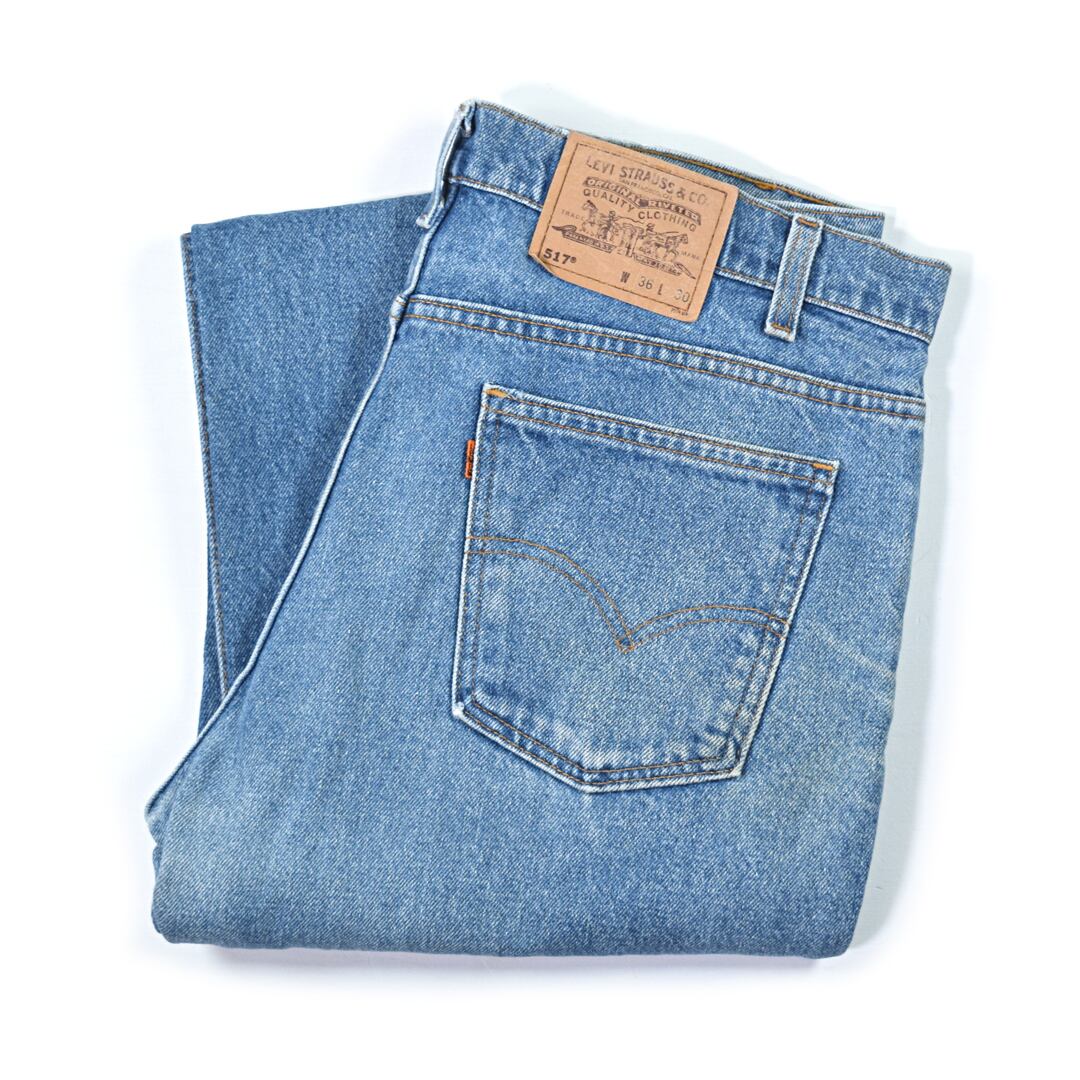90s リーバイス 517 ブーツカット ヴィンテージジーンズ オレンジタブ ヒゲ デニム メンズW36 Levis 古着 @EA0318