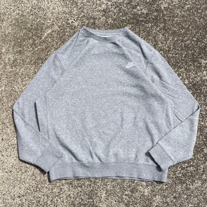 【XXLサイズ】NIKE ナイキ ロゴ刺繍 灰杢 ボックスシルエット 古着 スウェット パイル裏地