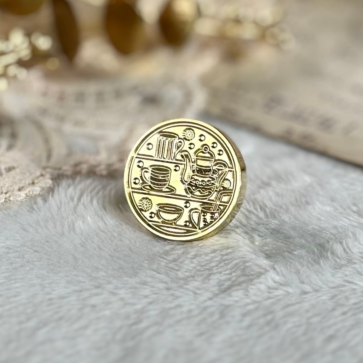 【25㎜】ティータイム1【スタンプヘッド】#SWH-21