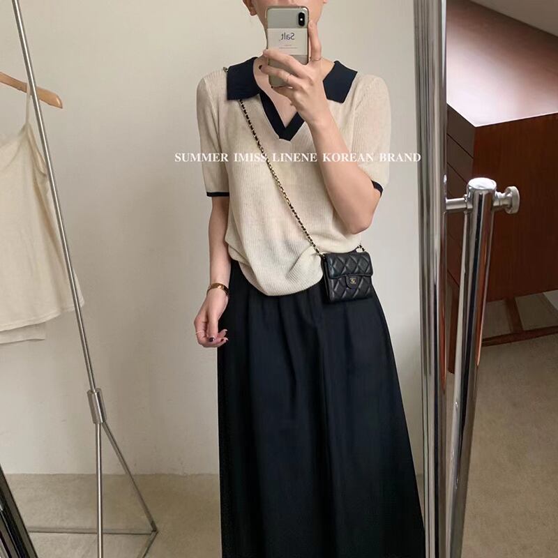 セーター レディースサマー薄手カジュアルプルオーバー シャツ 夏物 シルク ビッグFスモールZ韓国89216599970