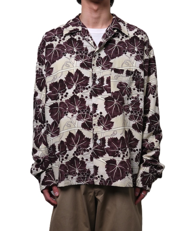 UNUSED / US2565 LS PRINT SHIRT (BEIGE)