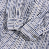 リネン100% POLO RALPH LAUREN ポロ ラルフローレン RELAXED FIT ストライプ 長袖シャツ XS /ブルー系 メンズ