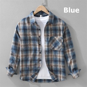 【M-3XL】Washed Check Long Sleeve Shirt / ウォッシュ チェック 長袖 シャツ