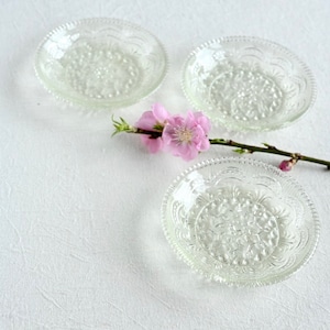 【再入荷】【42230】 プレスガラス小皿(1枚) 大正/ Small Glass Plate / Taisho Era