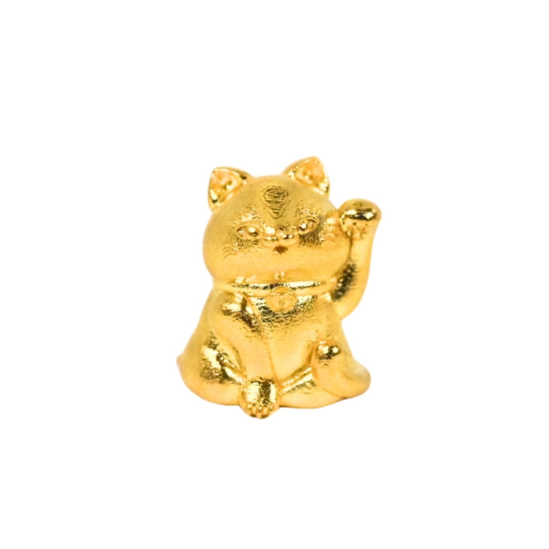 今だけ値引✨輝き抜群！最強金運 招き猫☆黄金色猫右手