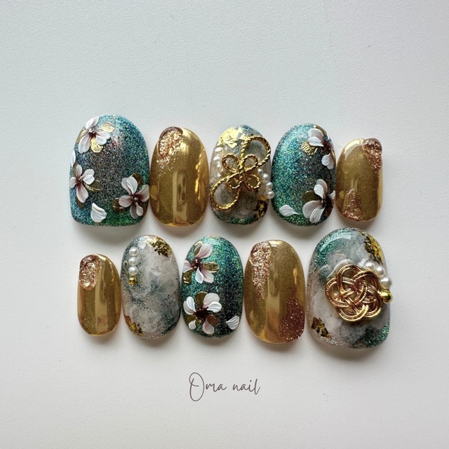 萌葱花　japanse nail