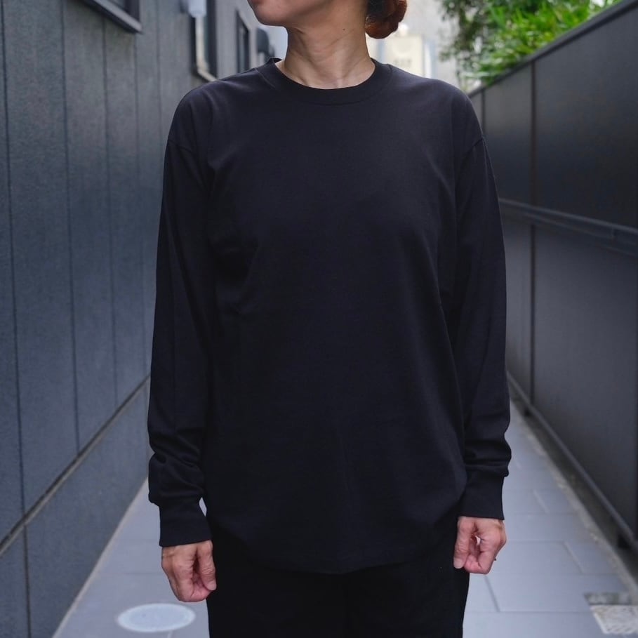 COMOLI(コモリ) / コットンジャージ長袖Tシャツ-BLACK-(A03 COMOLI(コモリ) / コットンジャージ長袖Tシャツ-BLACK-(A03