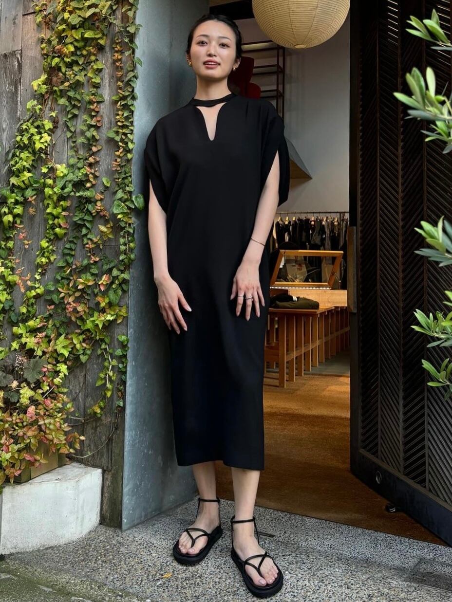 24SS】Mame Kurogouchi マメクロゴウチ /Back Satin Crepe Georgette 