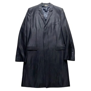 DOLCE&GABBANA glossy black tailored coat