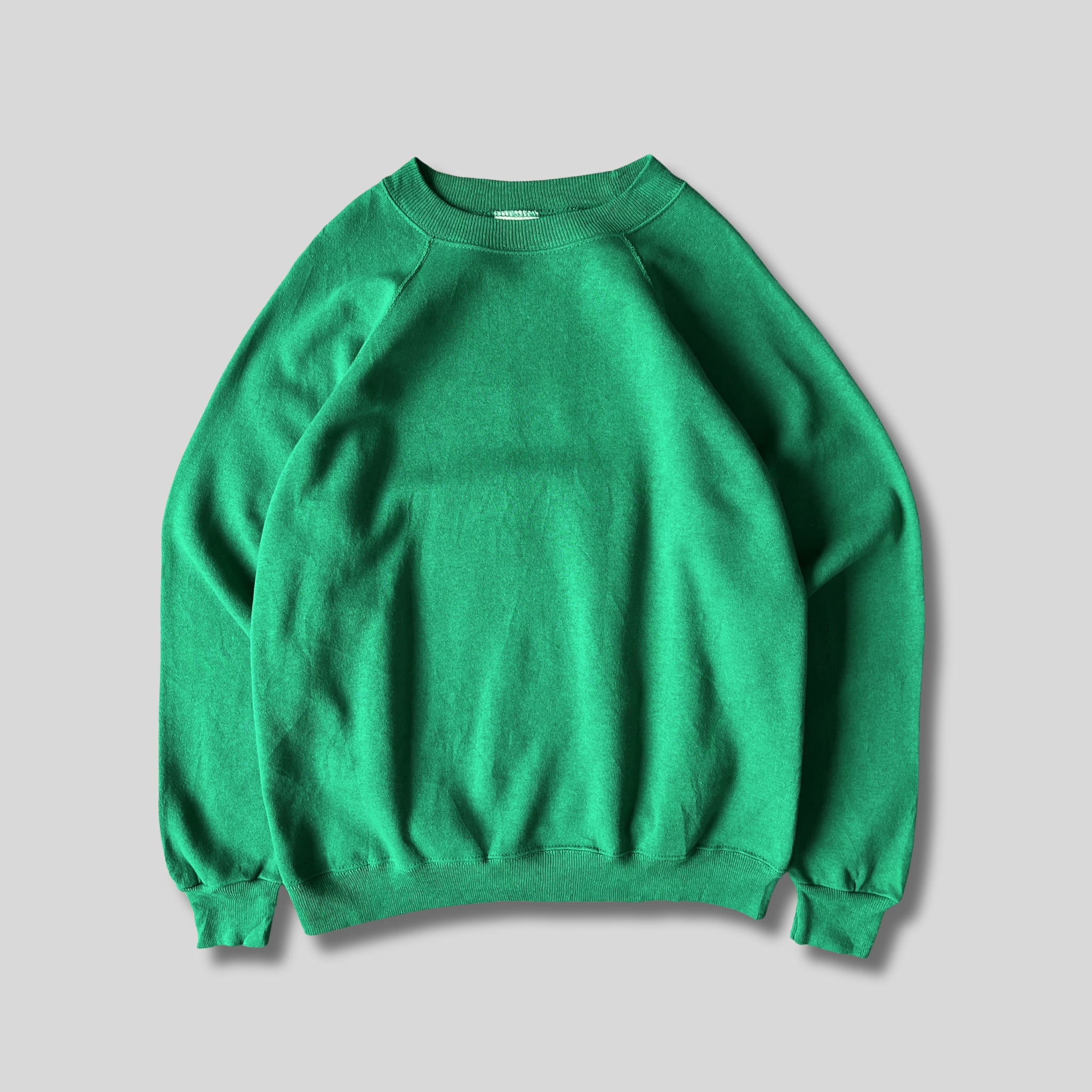 90s ヘインズ ラグランスウェット 無地 グリーン hanes sports sweat