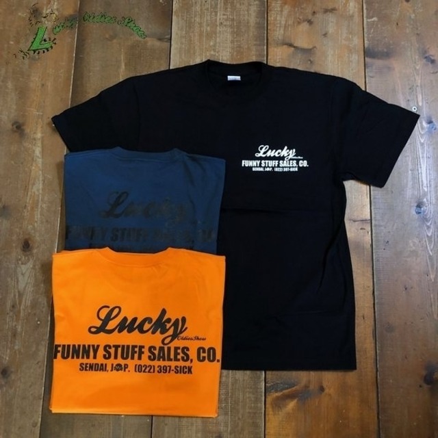LUCKY OLDIES SHOW オリジナル "FUNNY STUFF SALES,CO."  Tシャツ 3カラー
