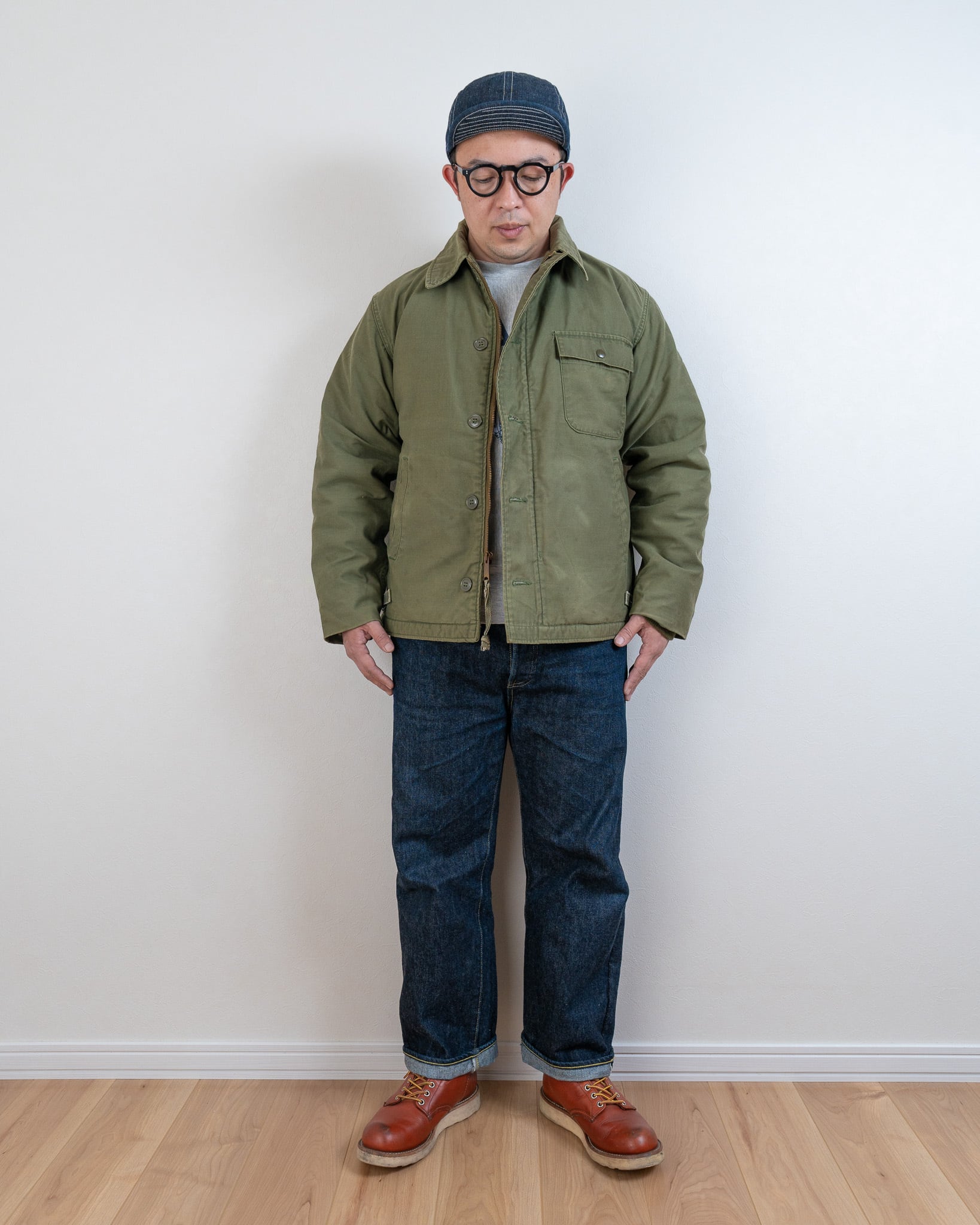 MEDIUM】U.S.Navy A-2 Deck Jacket 