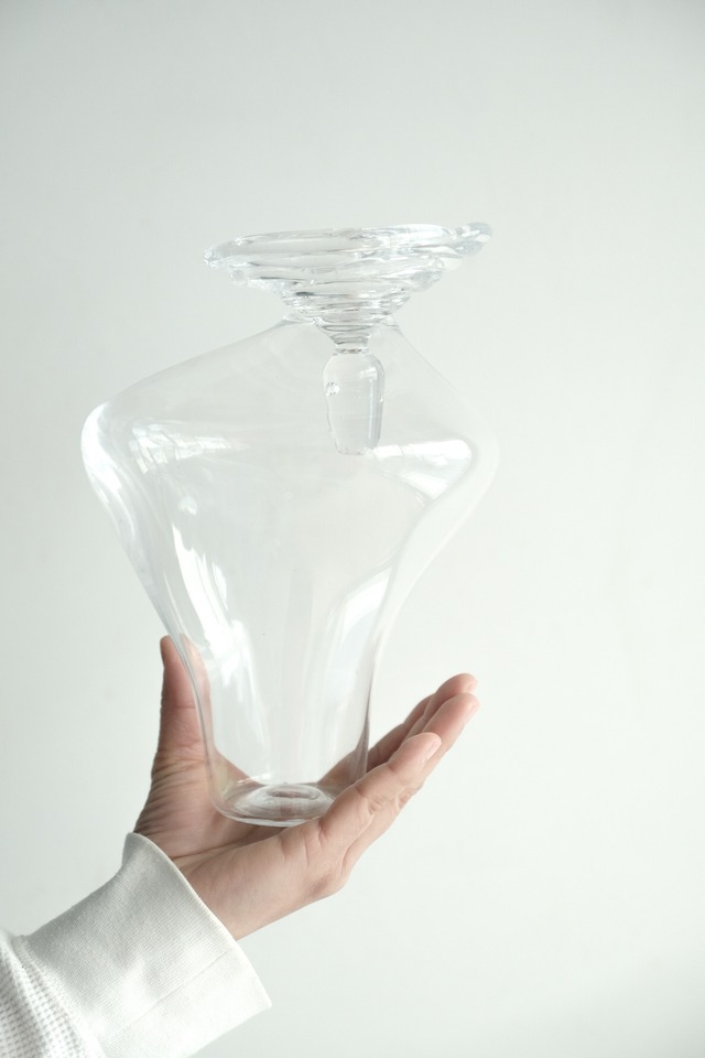 SAKIKO GLASS DESIGN - 渦巻くボトル - clear
