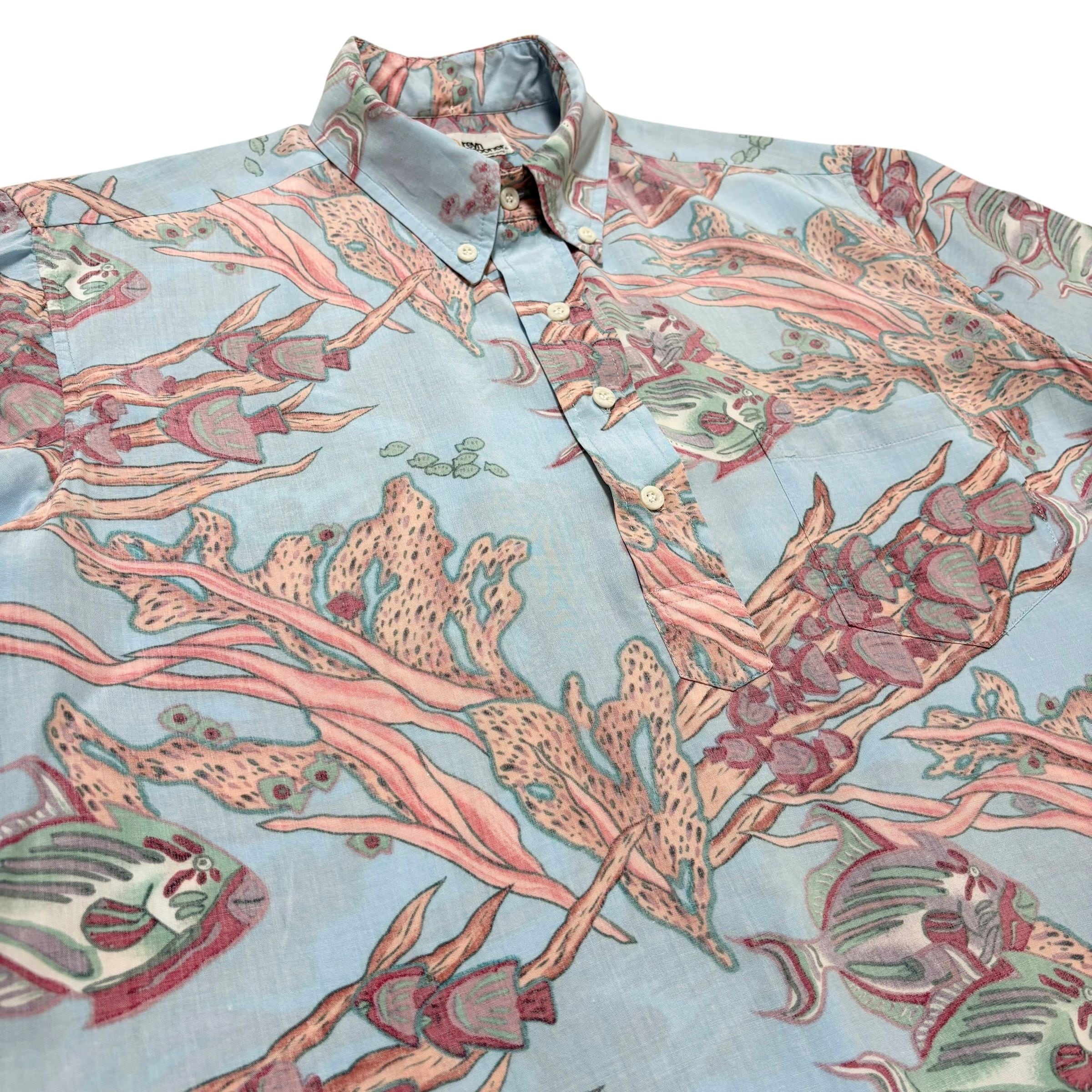 古着 レインスプーナー reyn spooner アロハシャツ ハーフボタン 半袖