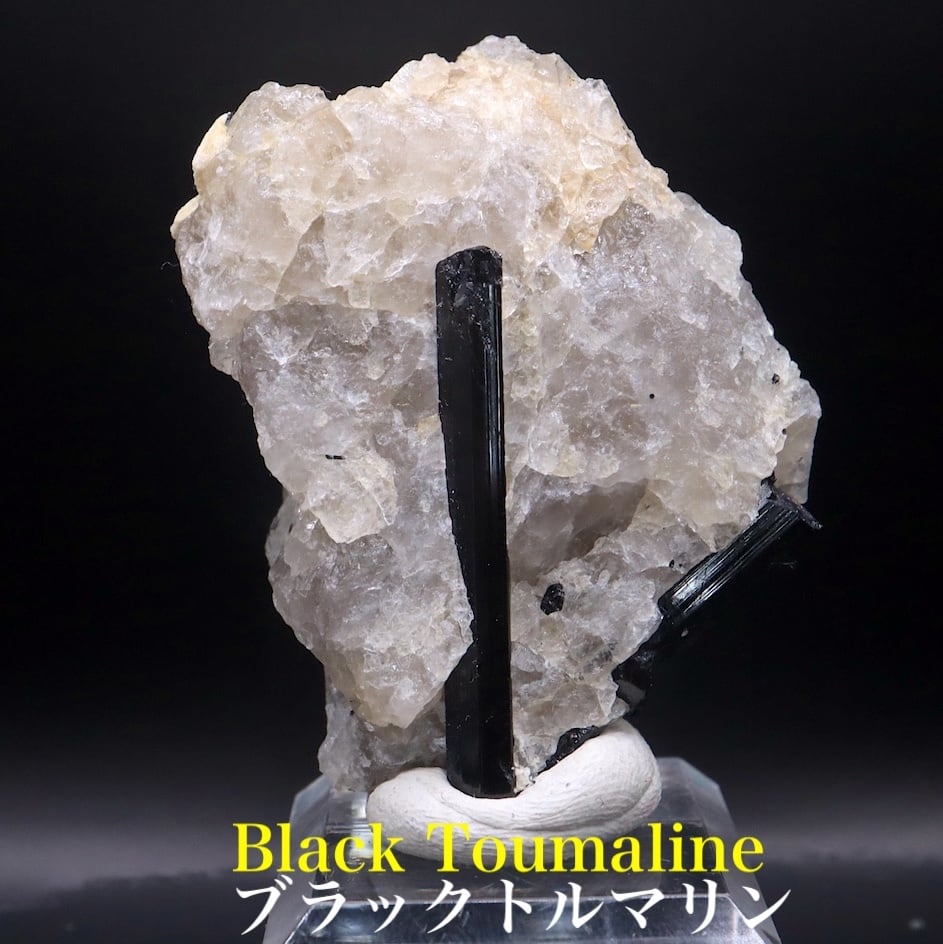 ブラックトルマリン 電気石 母岩クォーツ水晶 37.3g T815 鉱物 天然石 原石 パワーストーン