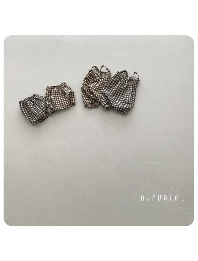【即納】nunu biel / baby /checkerboard romper