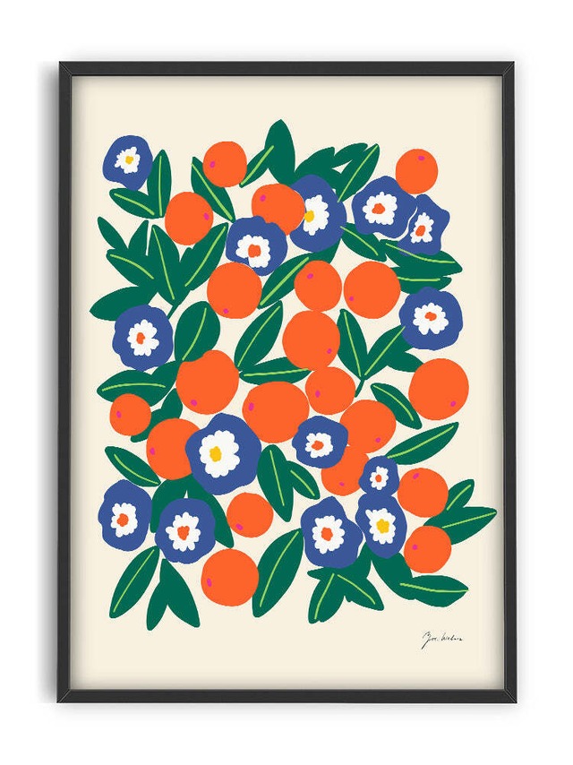 【アートポスター】Oranges & Flowers