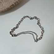 asymmetry chain necklace/silver