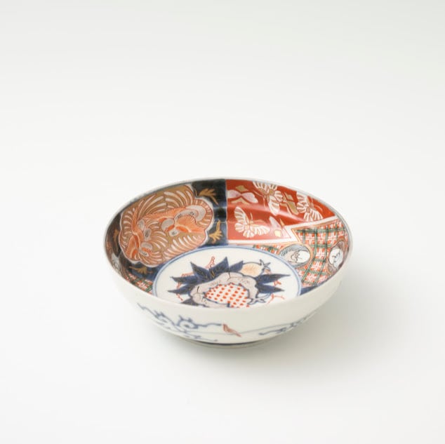 最後の一枚☆ 伊万里 色絵金彩 ふくら雀と柘榴文 蝶 蛸唐草 鳥 菱 な