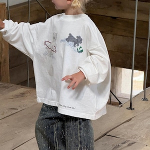 秋アニマル柄オーバーサイズＴシャツ